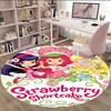 1pc Strawberry Princess2 Print Round Carpet Chair Round Carpet Suitable for Bedroom Living Room Home Decorative Carpet