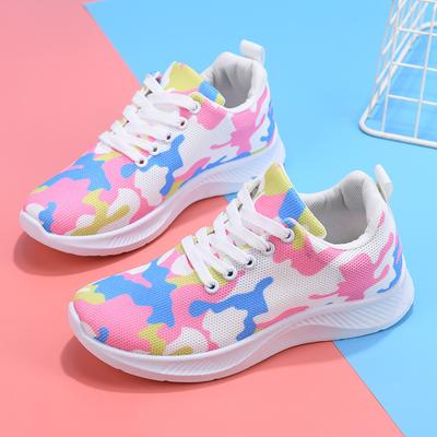 Женская весенняя обувь с леопардовым принтом, повседневная сетчатая обувь, спортивная обувь на мягкой подошве