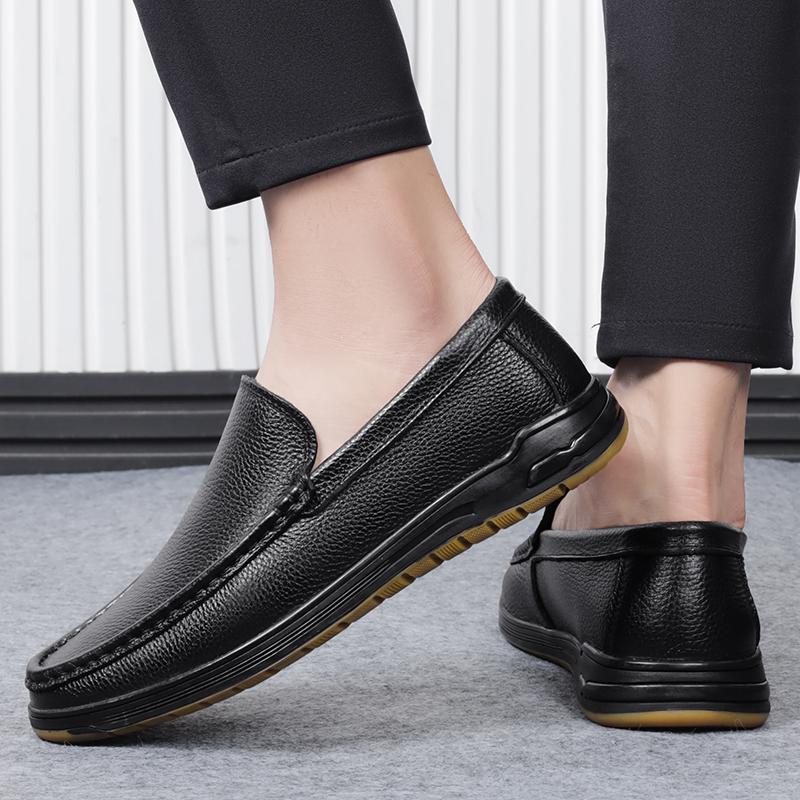 Модные повседневные мужские мокасины без застежек из натуральной кожи, роскошные брендовые формальные мокасины без застежек, мокасины итальянские черные мужские туфли для вождения на плоской подошве