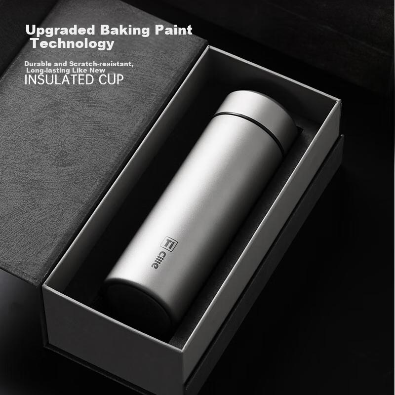 Cille Pure Titanium Insulated Mug , Business Tea Infuser Cup, Portable Outdoor Car Water Bottle with Gift Box Set