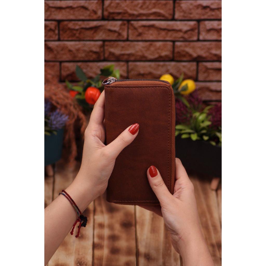 Unisex Leather Long Card Holder Wallet Portfolio With Phone Compartment