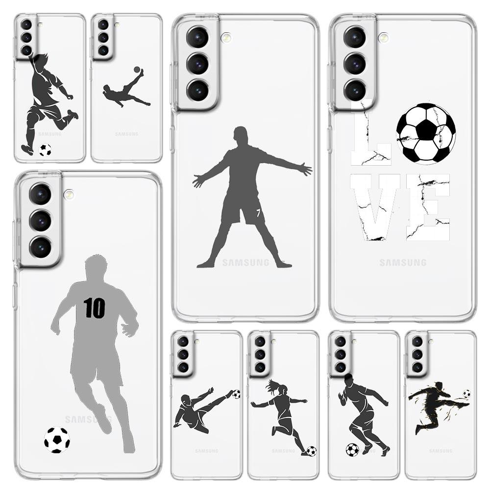 Football Soccer Phone Case For Samsung Galaxy S23 S22 Ultra S20 S21 FE 5G S10 S10E S9 S8 Plus 4G Silicone Clear Back Cover Couqe