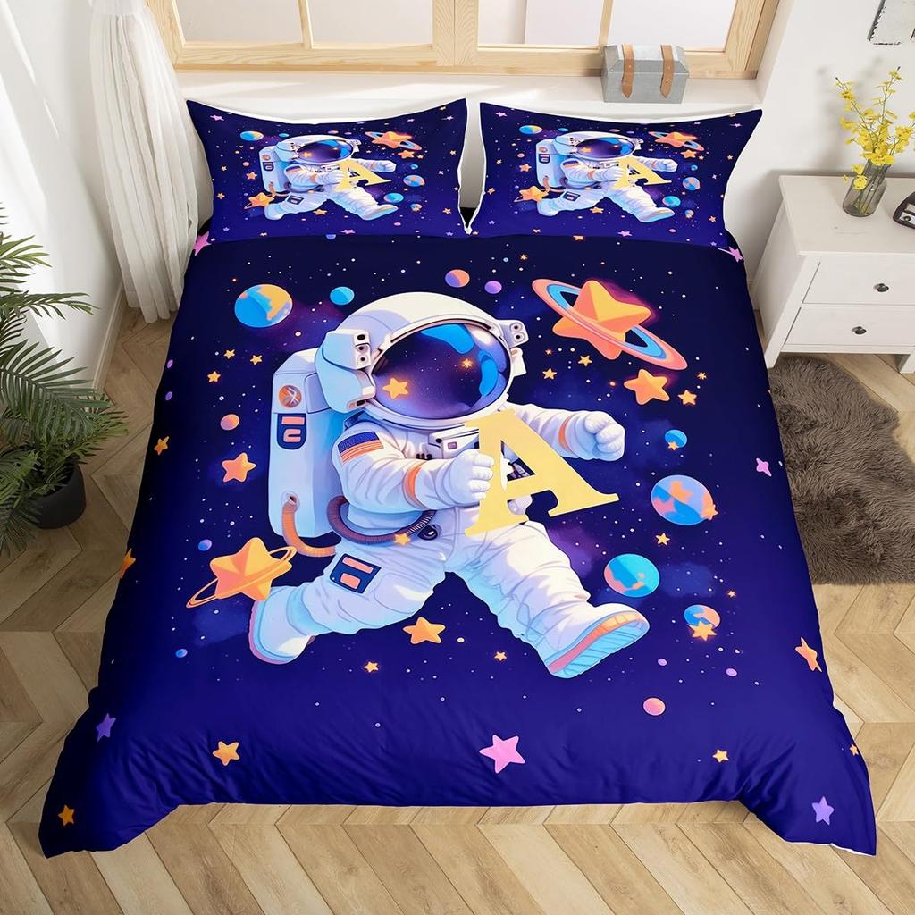 Astronaut Duvet Cover Sets Queen Twin Size Astronaut Bedding Sets For Kids Boys Girls 3 Pieces 1 Comforter Cover 2 Pillowcases