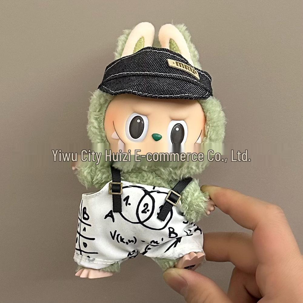 17cm Labubu Soft Doll Plush Toy Overalls - Clothes Only