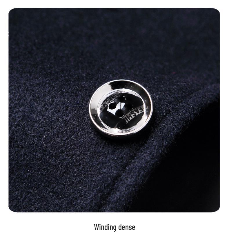 Новый мужской пиджак из смесовой шерсти в стиле business casual для осени и весны - Не требующий глажки, Идеально подходит для пап среднего возраста