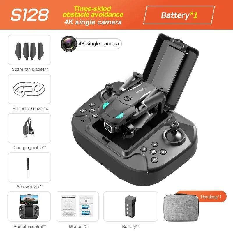 New S128 Mini Drone 4K Professional HD Camera switching Three Obstacle Avoidance Air Pressure Fixed Height Foldable Quadcopter