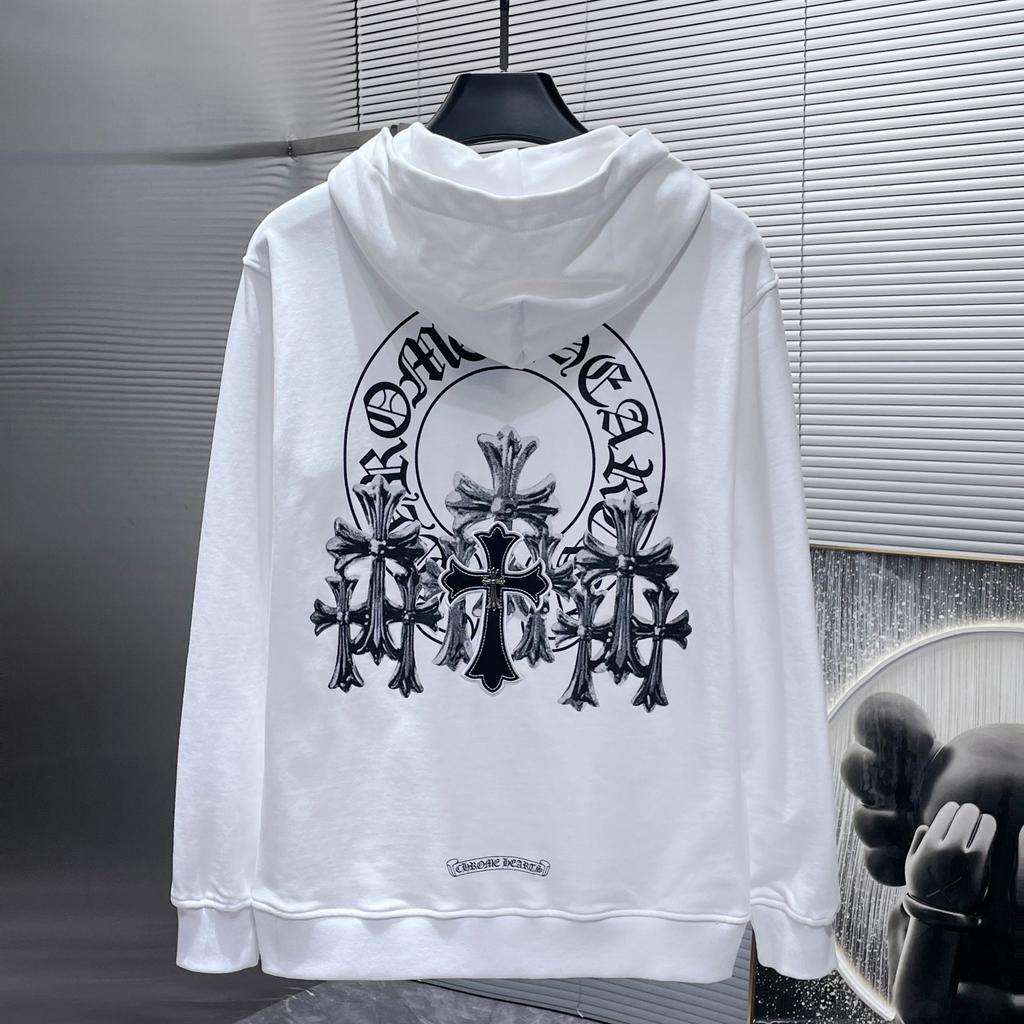 8602 CHROME HEARTS 2025 New Spring and Autumn Plus-size Thin Style Classic Style Logo Hooded Sweatshirt for Couples