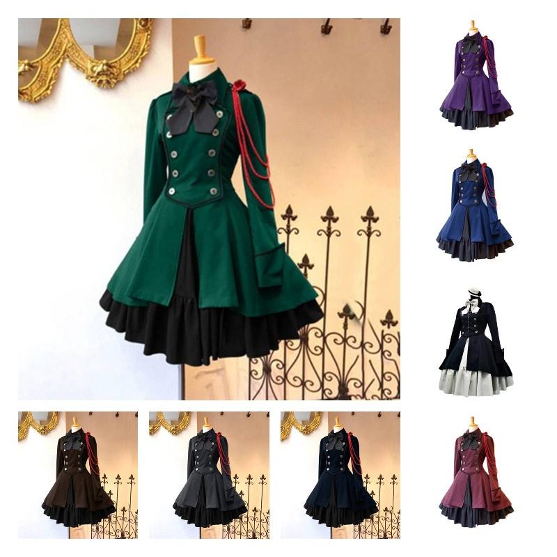 Medieval Renaissance Vintage Butterfly Long Sleeve Cosplay Dress