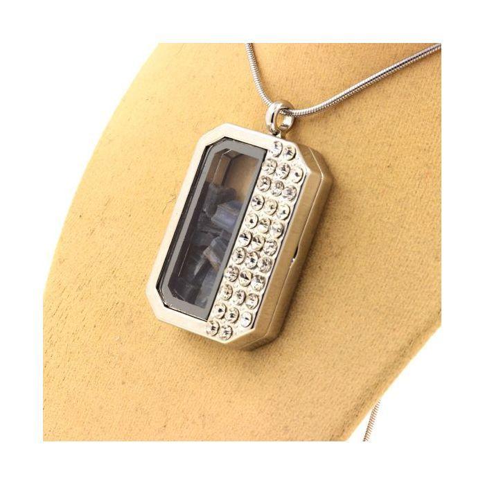 Stones and Minerals. Raw Kyanite Necklace. Half-rectangle Model.