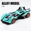 1/32 Lamborghini V12 Vision GT Gran Turismo Суперкар Сплав Модель Машины Литой Звук и Свет Игрушки Детский Транспорт Подарки для Детей