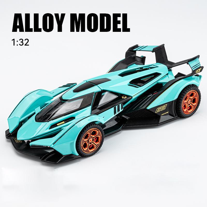 1/32 Lamborghini V12 Vision GT Gran Turismo Суперкар Сплав Модель Машины Литой Звук и Свет Игрушки Детский Транспорт Подарки для Детей