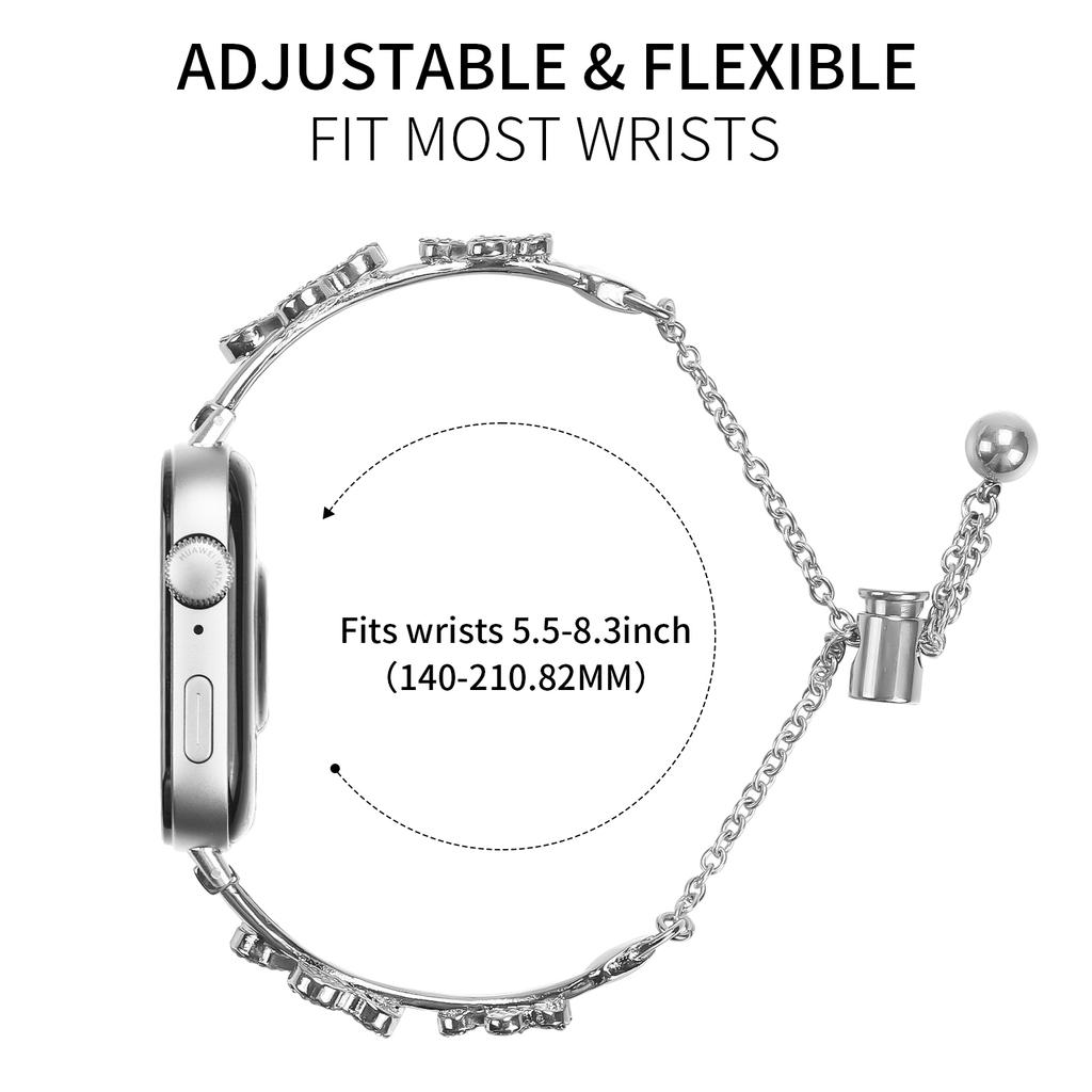 Metal Band For Huawei Watch Fit 3 Heart Clover Decor Watch Strap Replacement