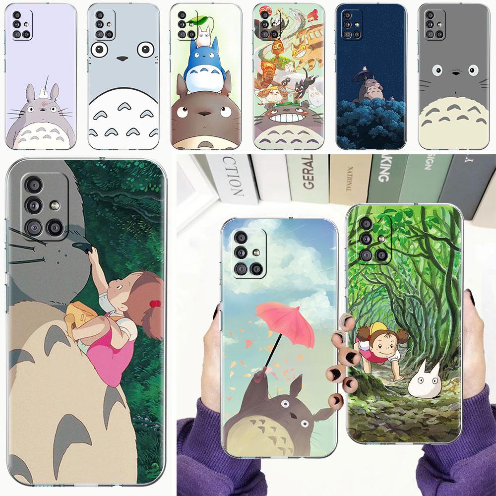 Мягкий чехол для телефона Samsung Galaxy A51 A21s A71 A12 A31 A52 A41 A32 A02s A11 A72 A42, прозрачная задняя крышка, Funda Studio Ghibli Totoro