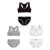 Children Girl Training Bra Soft Cotton Solid Print Casual Sports Underwear Panties Sets for 8-18 Year Old