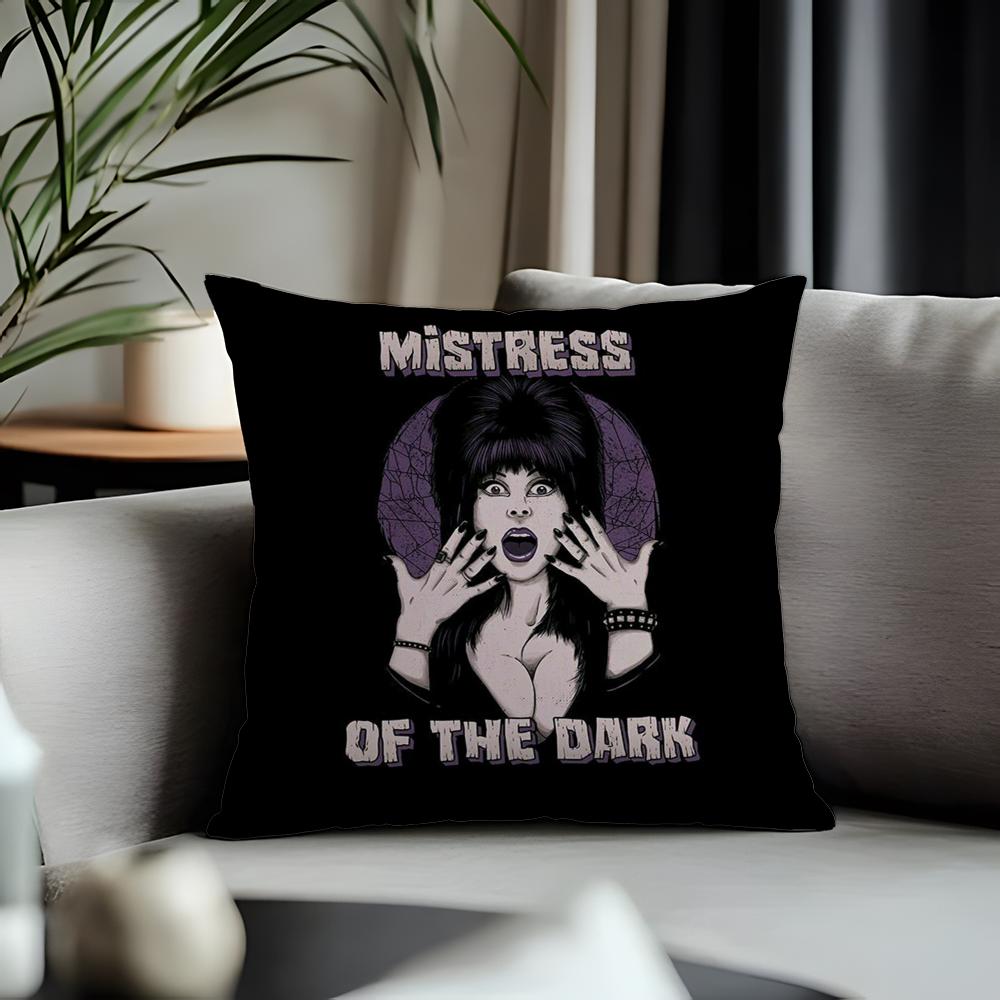 Viral EElvira Mistress of the Darkable Cushion Cover Antidustmite Pillowcase Invisible Zipper Silky Short Plush Sofa Cushion