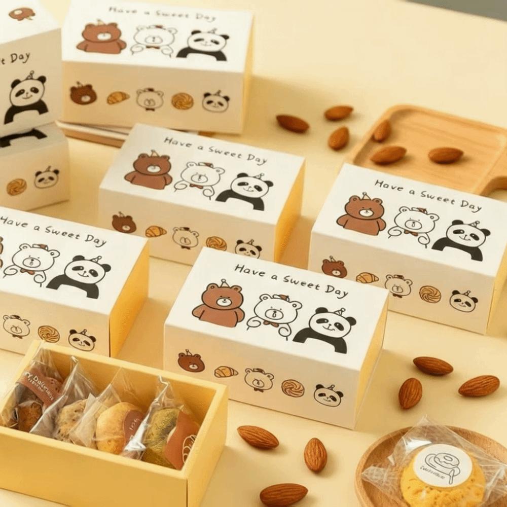 Cartoon Bear Drawer Box DIY Baking Packaging Boxes  for Biscuits Cookies Snowflake Crisps Candies