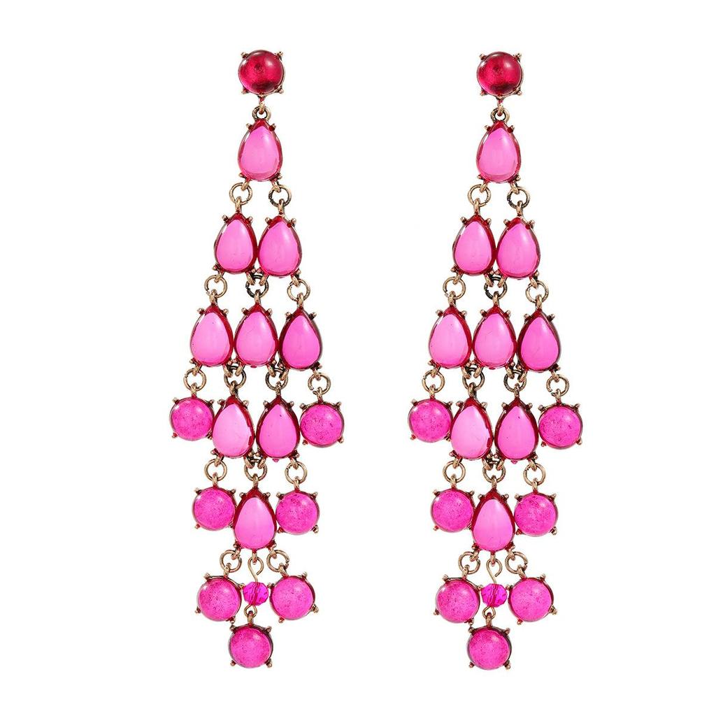 Pinkdudu Женские серьги-кисточки в стиле бохо, многослойные серьги-капли из смолы PD2176