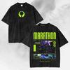 Винтажная стираная футболка, Неоновая футболка в стиле Sci-Fi Streetwear, Футуристический подарок для геймера