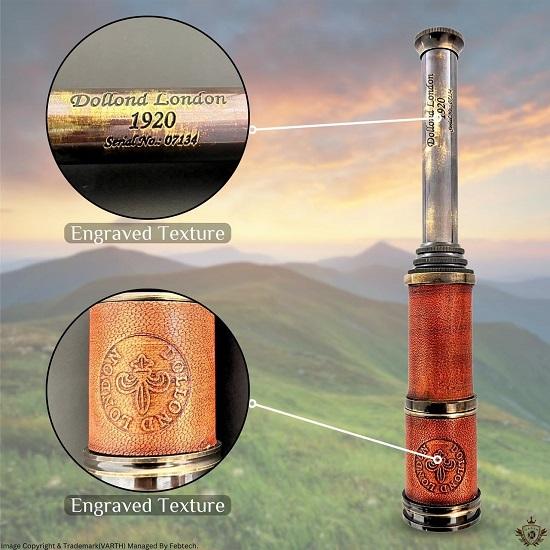 Телескоп DOLLOND London Brass Telescope с кожаным футляром 1920 года, морская подзорная труба Pirate, ручной телескоп для любителей приключений и подарков