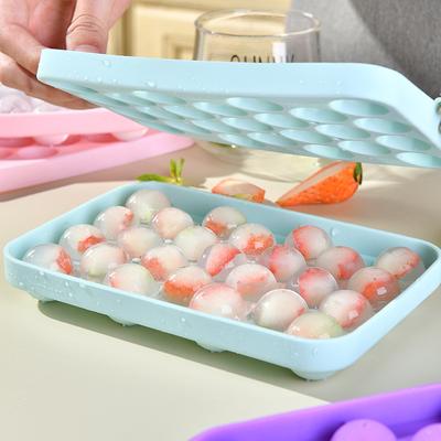 25 сеток силиконовая решетка для льда форма для кубиков льда с крышкой коробка для хранения льда легко извлекается из формы для приготовления льда бар домашняя вечеринка кухонные принадлежности