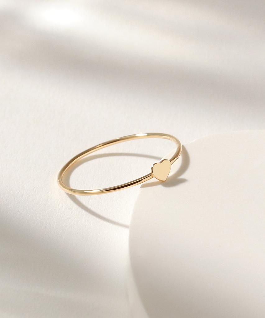 Mcel Маленькое Плоское Кольцо-Сердце 14K/18K