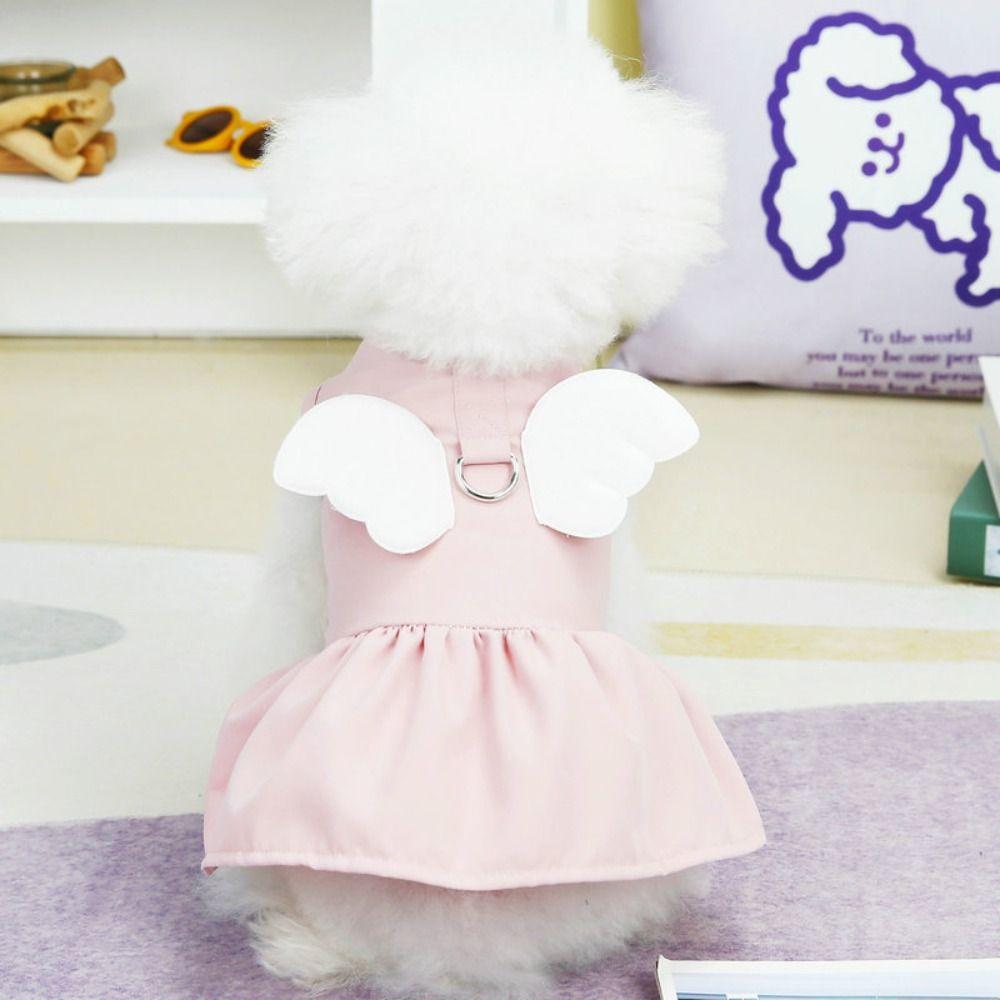 With Wings Pet Dog Angel Dress Breathable Pet Dress Skirt Yorkshire Puppy Dress Cat
