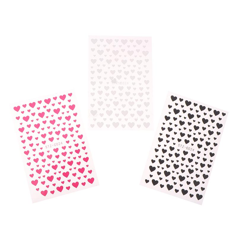 3D Black White Red Heart Villain Valentine'S Day Nail Art Stickers Nail Diy Colorful Nail Decals Nail Art Accessories