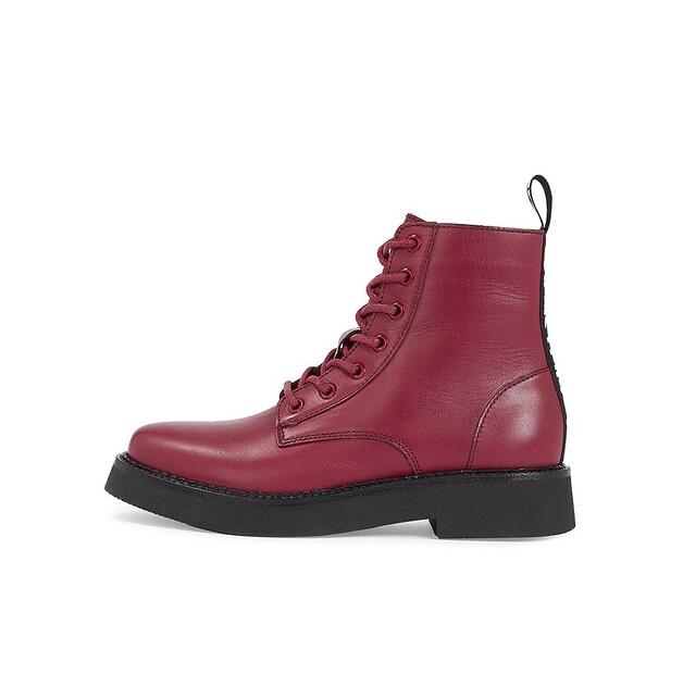 Ботильоны Tommy Jeans Tjw на шнуровке на плоской подошве EN0EN02310 бордового цвета