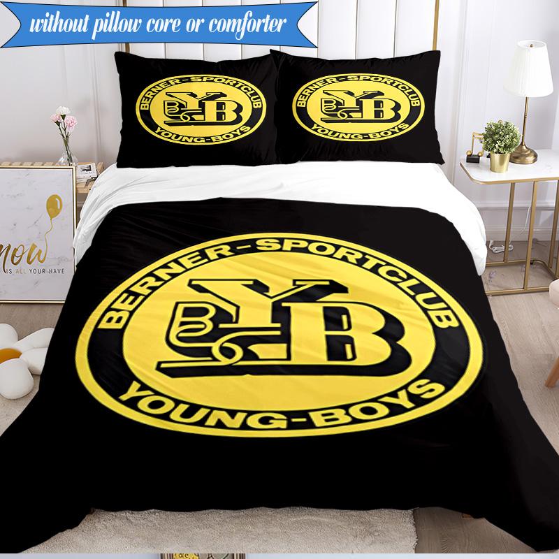 3PCS BSC Football Yellow And Black Unity Bedding Set 2D Printing (Includes 1 Duvet Cover + 2 Pillowcases Coreless), Bedroom decor,Fan gift
