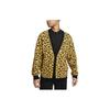 Leopard Print Logo Jacquard Deep V-Neck Long Sleeve Knit Top Men Tops Yellow DV9904-725
