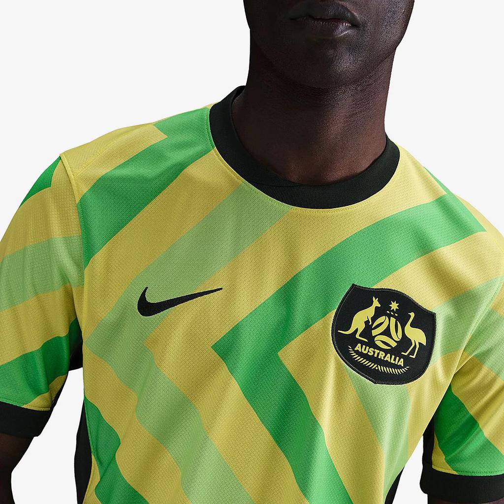 Nike Dri-Fit Австралия 2025/26 Домашняя Стадионная Логотип Повседневная Удобная Сухая Короткий Рукав Футболка для Футбола Мужские топы FQ8836-710