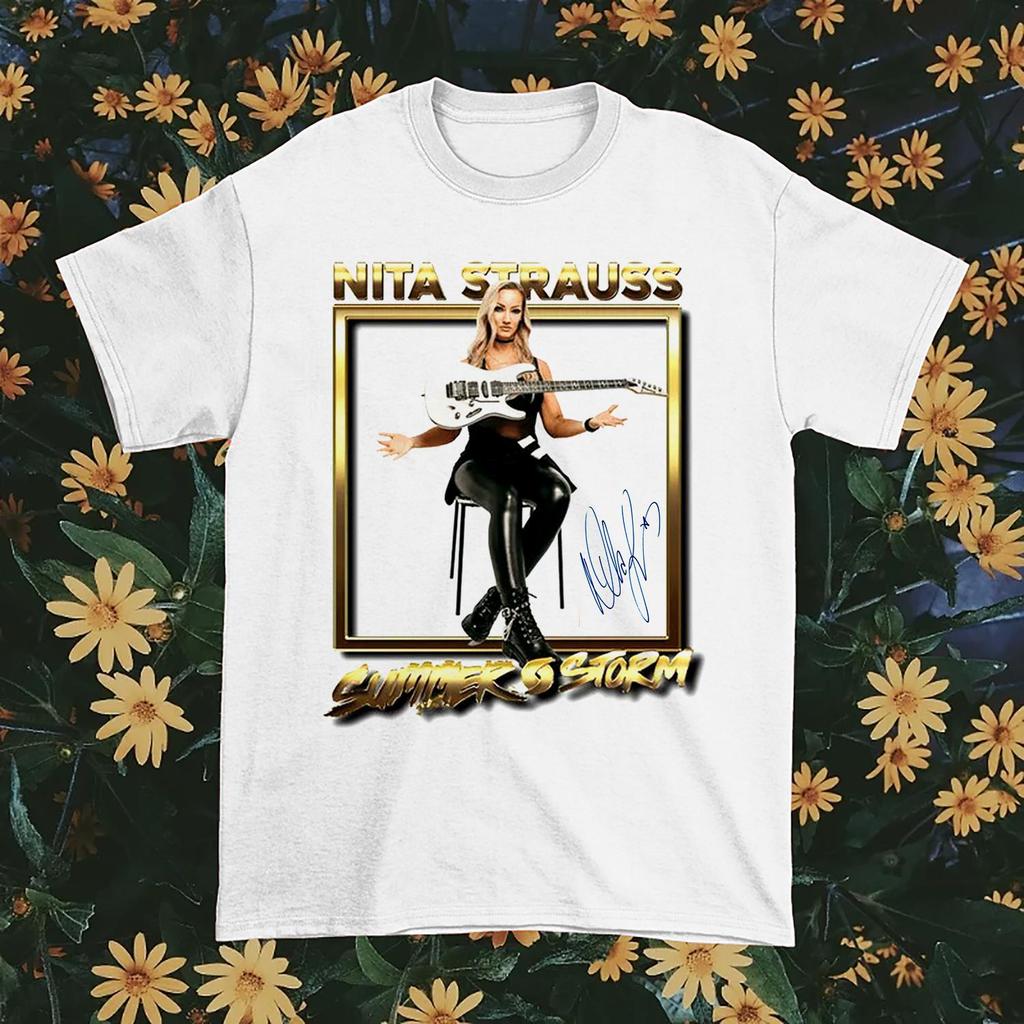 New Nita Strauss Signature Heavy Cotton White All Size Unisex Shirt HH904