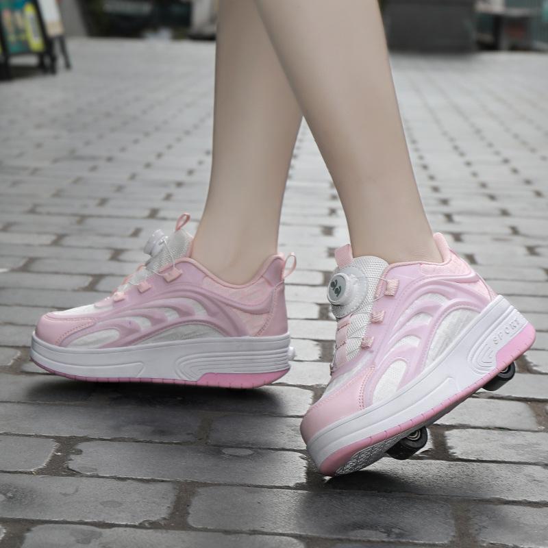 Интернет-знаменитость кроссовки-бегунки девочки роликовые кроссовки мальчики колесные кроссовки детские коньки студенческие четырехколесные кроссовки-бегунки летающие кроссовки