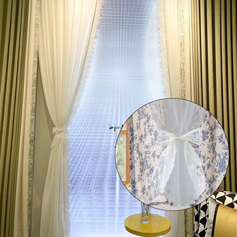 2Pcs/set Lace Bow-knot Curtain Strap simple Curtain Holders  Living Room Home Decor