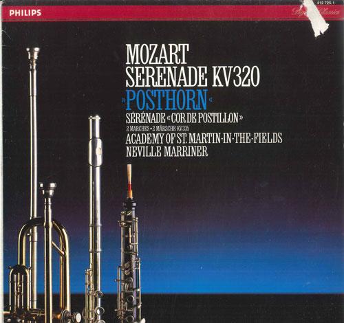 Виниловая пластинка NEVILLE MARRINER ACADEMY OF ST MAR Моцарт Серенада Ре мажор Kv320 Postho 4127251 PHILIPS 1985 Нидерланды Классическая Б/у