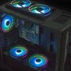 Высокоскоростной 1500 об/мин Тихий RGB-вентилятор для охлаждения ПК С подсветкой с двух сторон Яркость 1200 лм Материал ABS Инструмент не требуется Установка Для настольного компьютера Ноутбука