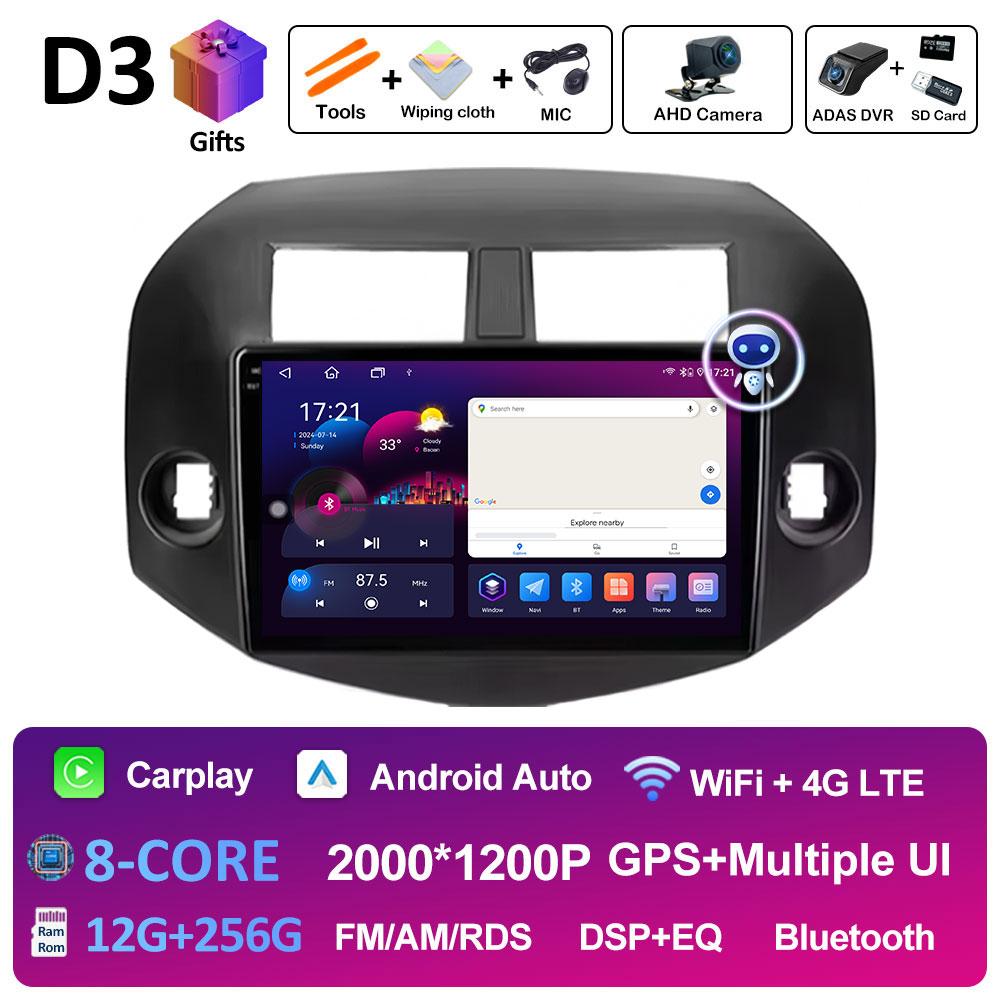 Android Auto Wireless Carplay для Toyota RAV4 3 XA30 2005 2006 2007 2008 2009 2010 - 2013 Автомобильный видеомагнитофон, мультимедийный проигрыватель WIFI
