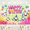 A cartoon underwater world fish themed photography background suitable for birthdays holidays and parties