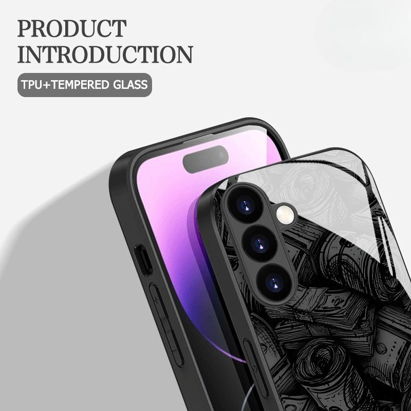 US dollar pattern design glass phone case suitable for Samsung for galaxy S26 S25 S24 S22 S21 S20 FE Ultra Plus 5G anti drop