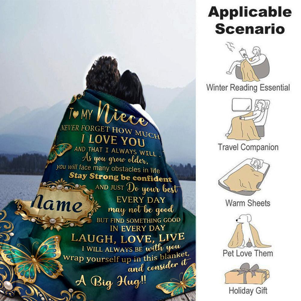 Love Encouragement Blanket Personalized Name Soft Warm And Versatile For Sofa Bed Office And Travel Machine Washable Comfortable In All Seasons Best