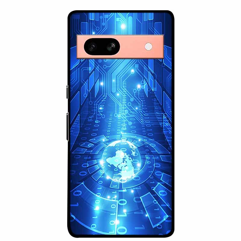 Для Google Pixel 7a 5G Чехол 6.1" Coque Цветы Черная Кромка Силикон ТПУ Мягкая Задняя Крышка Для Google Pixel7a 2023 Чехол для Телефона Fundas