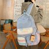 Japanese Style Primary School Girls Backpack Cute Large Capacity Schoolbag High School Campus Wind Double Shoulder Bag White