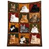Flannel Fleece Flannel Blanket Soft Warm Cat Print Blanket New Throw Blanket  Bedroom