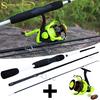 Удочка и рыболовная катушка Портативная удочка Комбо Спиннинг Высокоскоростная катушка с колесом