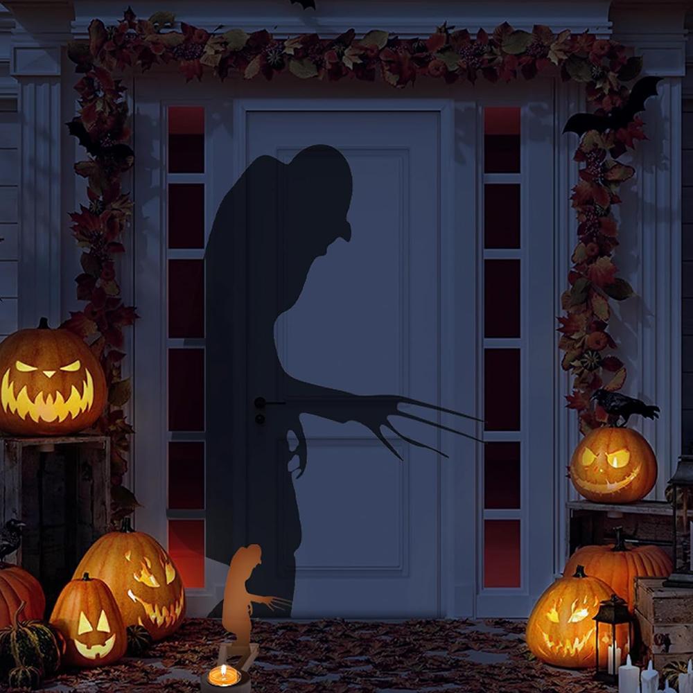 1x Metal Spooky Candle Holder (w/o Candle) Funny Shadow For Halloween Decoration