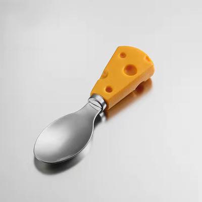 Портативный милый нож в форме сыра с ручкой и вилкой, набор посуды из нержавеющей стали, инструменты для резки стейка, кухонные принадлежности