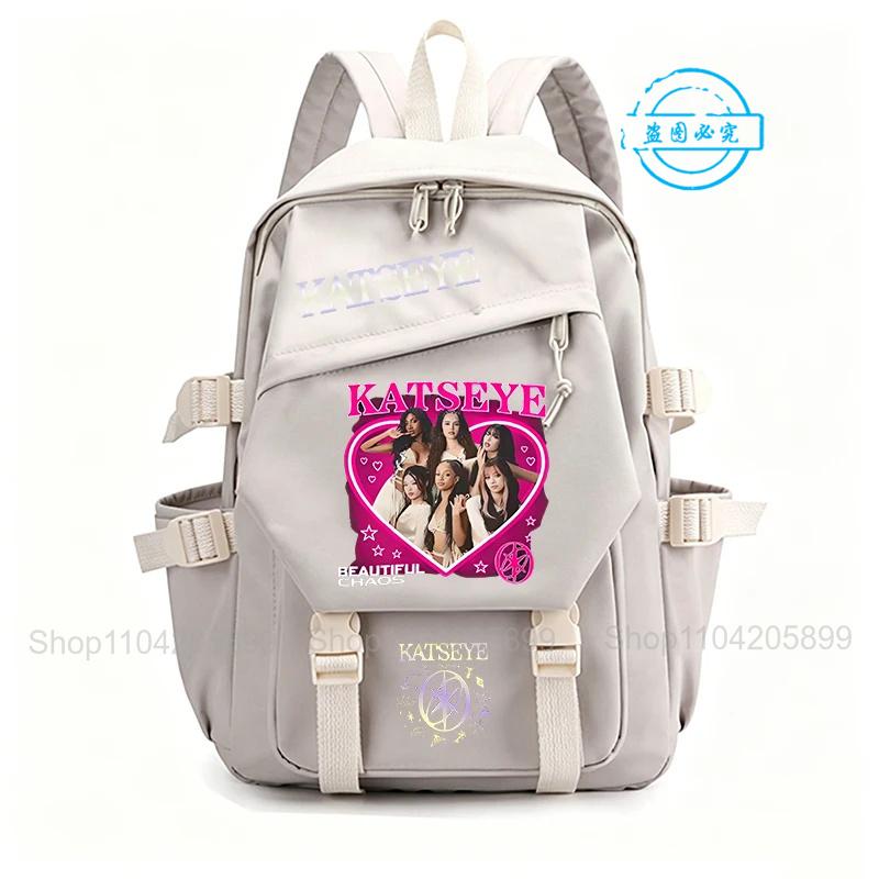 Школьная сумка Katseye Горячий K-POP Mochila Студент Подросток Сумка для книг Мальчик Девочка Ежедневные Путешествия Рюкзак Большой Емкости Daypack