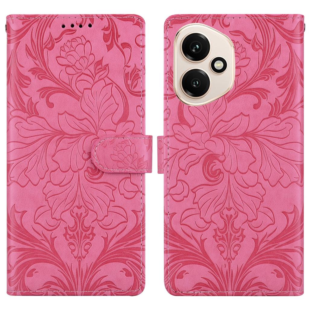 Для Honor 400 5G (Глобальный) Кожаный чехол с тисненым цветочным узором, кошелек-подставка, откидная крышка для телефона