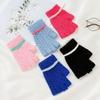 Warm Half Finger Gloves for Kids Writing Jacquard Knitted Gloves for Winter Students Children Boys Girls Warm Gloves