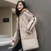 Зимняя одежда в тон Толстая куртка большого размера с пуховым наполнителем Женская средней длины Теплая куртка с наполнителем Куртка-пуховик